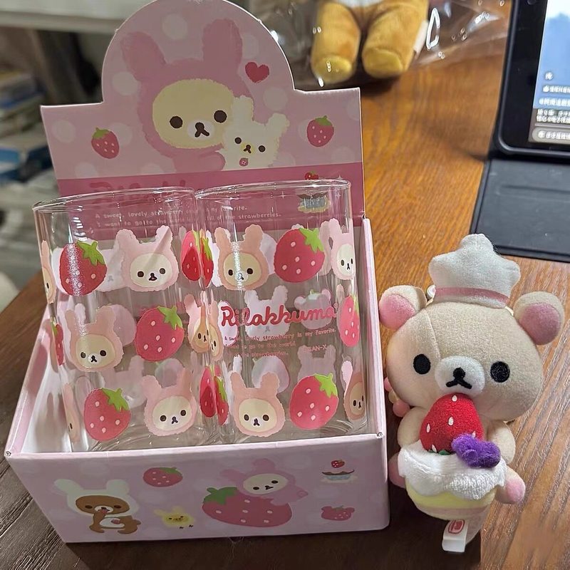 Espresso Shot Glass - Szklany kubek Rilakkuma, uroczy, z motywem